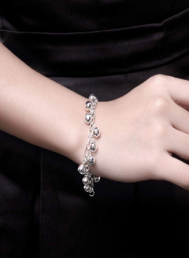 LRGKMCWTOB 925 Sterling Silver Popular Silver Jewelry Silver Jewelry Fashion Boutique Adjustable Bell Chain Bracelet Ladies Bracelet - Image 5